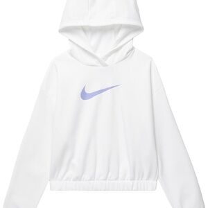 Nike Kids White Hoodie with Lavender Swoosh